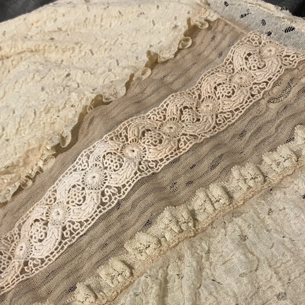 Lace Top with sheer elegant center strip